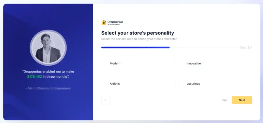 AI dropshipping store personality- Spocket