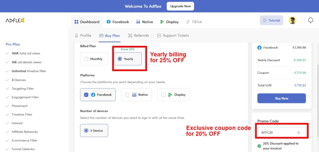 AdFlex pricing- coupon code