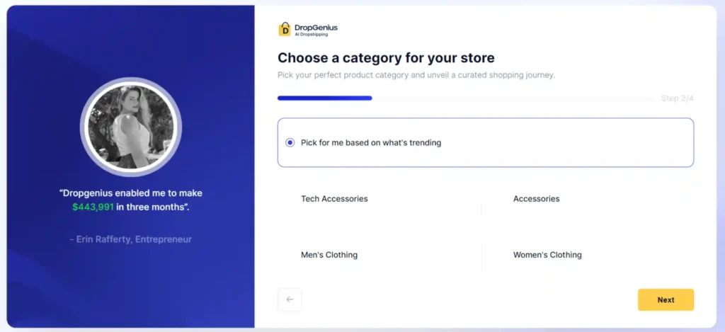 Category for AI Dropshipping Store- Spocket