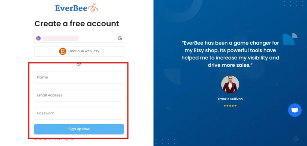 EverBee coupon- sign in